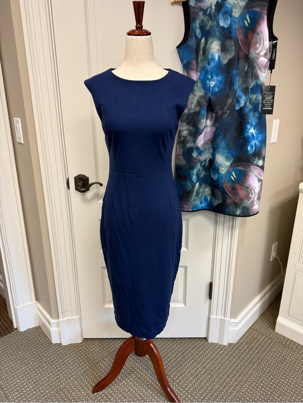 Express Sexy Zipper-back Navy Sheath Dress, size 4